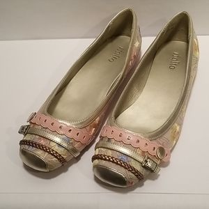 Floral embroidered flats